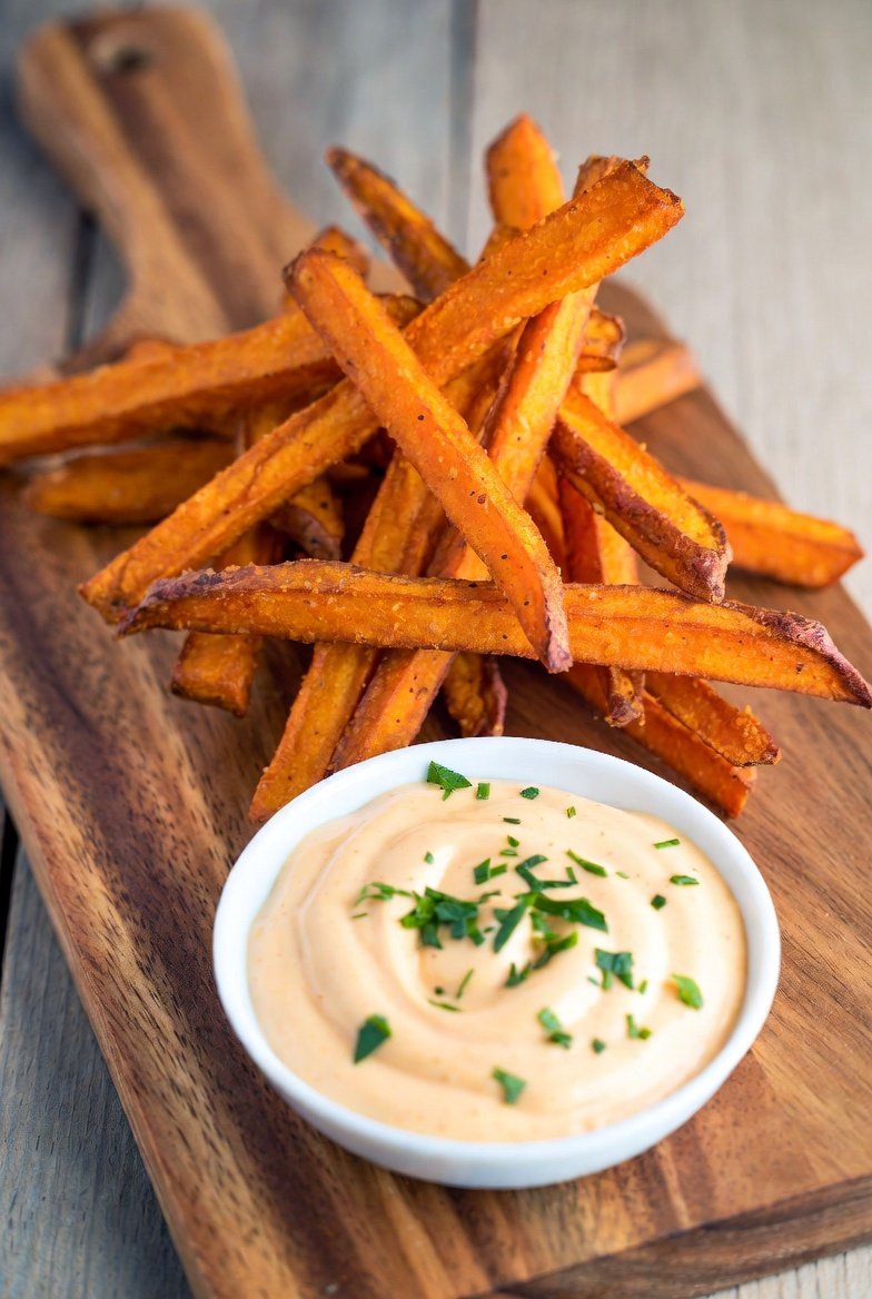 Sweet Potato Fries with Spicy Aioli step photo